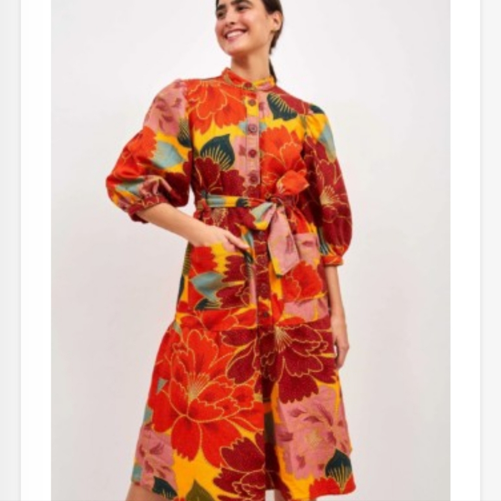 Farm Rio NWT midi canvas dress